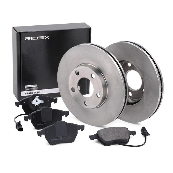 RIDEX Brake disc and pads set 3405B0041 for VW PASSAT