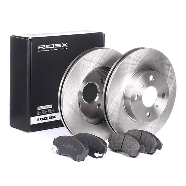 RIDEX Brake disc and pads set 3405B0262 for TOYOTA COROLLA
