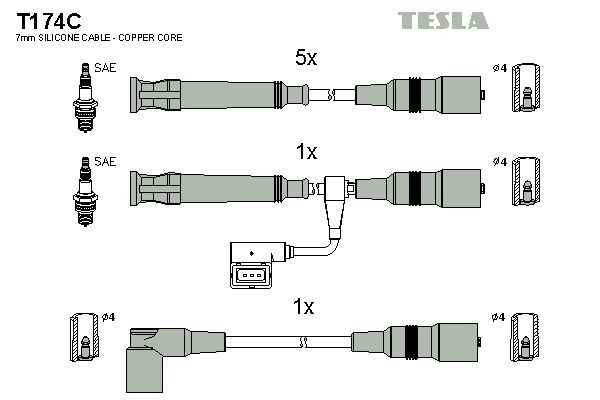 TESLA T174C Ignition Cable Kit