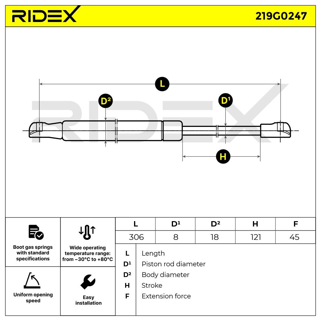 RIDEX Boot struts 219G0247 buy online