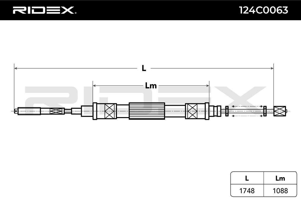 RIDEX Brake cable 124C0063 buy online
