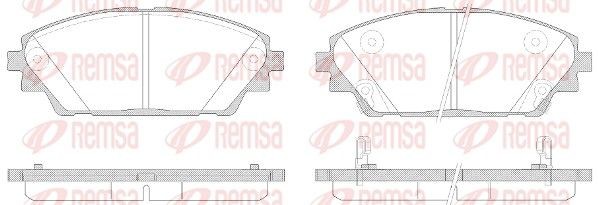 PCA156902 REMSA Front Axle, with acoustic wear warning Height: 55,8mm, Thickness: 15,8mm Brake pads 1569.02 buy