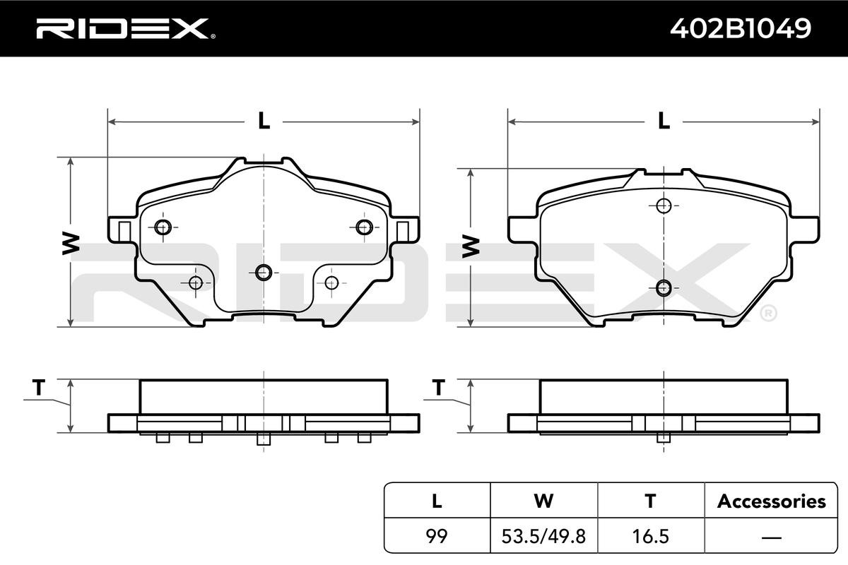 RIDEX Brake pad set, disc brake 402B1049 buy online