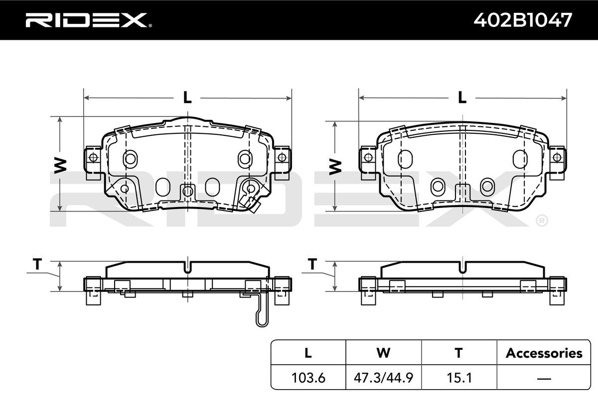 RIDEX Brake pad kit 402B1047