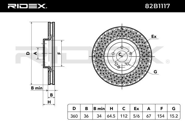 OEM-quality RIDEX 82B1117 Brake rotor