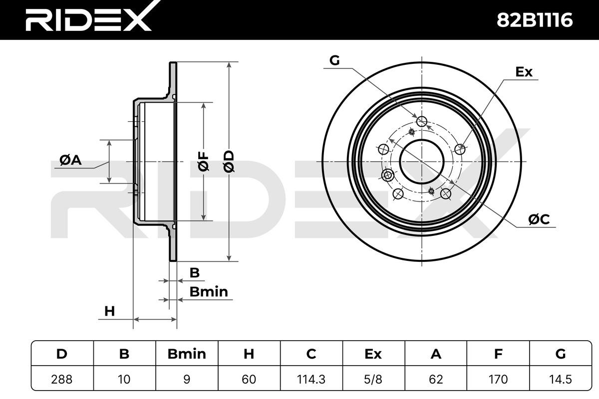 OEM-quality RIDEX 82B1116 Brake rotor