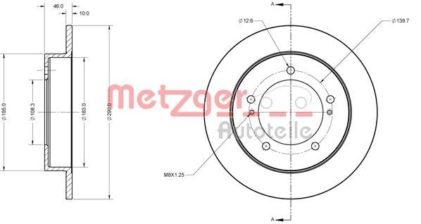 METZGER Front Axle, 290x10mm, 5x139,7, solid, Painted, Cross-hatch Ø: 290mm, Num. of holes: 5, Brake Disc Thickness: 10mm Brake rotor 6110685 buy