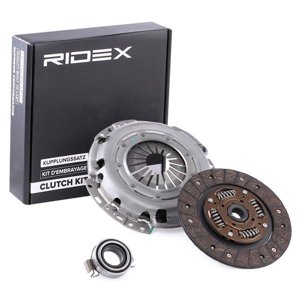 RIDEX 479C0044 Clutch kit three-piece, with clutch release bearing, with clutch disc, 212mm