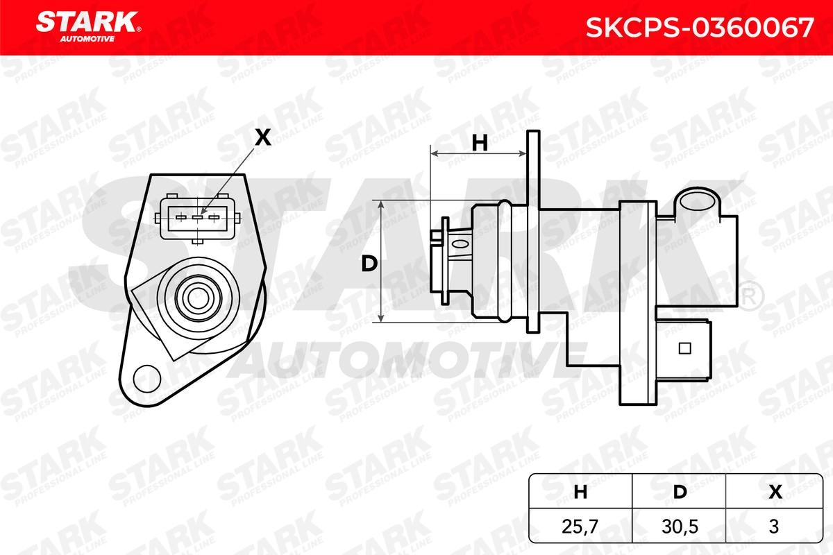 SKCPS-0360067 CKP sensor SKCPS-0360067 STARK 3-pin connector, Hall Sensor, without cable
