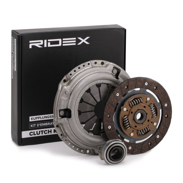 RIDEX 479C0105 Clutch kit three-piece, with clutch pressure plate, with clutch disc, with clutch release bearing, with bearing(s), 210mm