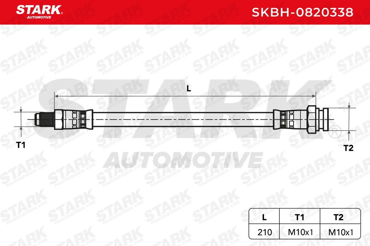 STARK SKBH-0820338 Original FIAT STILO 2009 Bremsschläuche Hinterachse, 210mm, M10x1