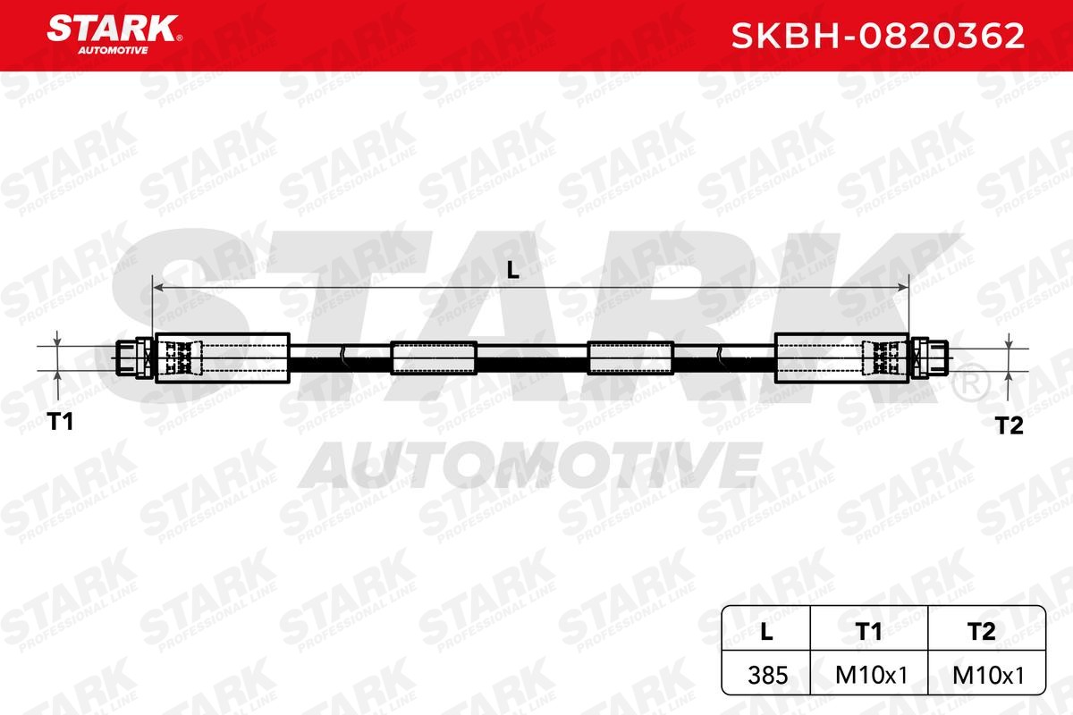 STARK SKBH-0820362 Brake hose Front axle both sides, INN. M10x1, 385 mm