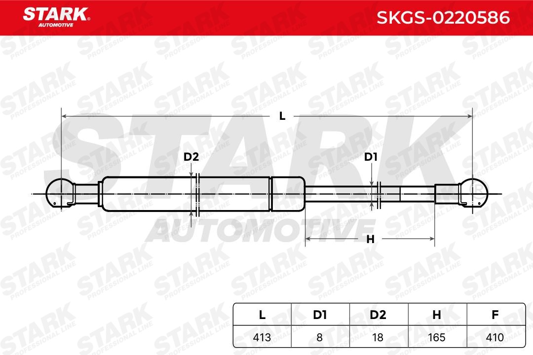 SKGS-0220586 Gas springs SKGS-0220586 STARK 410N, 414 mm, both sides