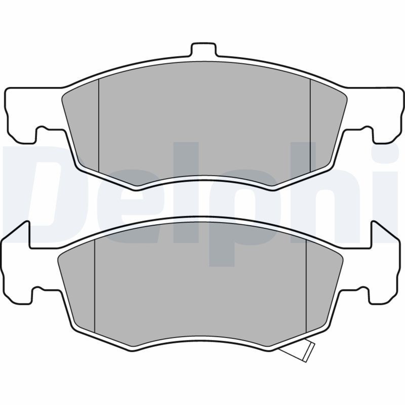 DELPHI LP3163 Brake pad set with acoustic wear warning, with anti-squeak plate, without accessories