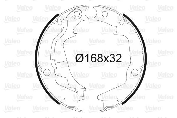 564138 VALEO Parking brake shoes FORD Rear Axle, without wheel brake cylinder