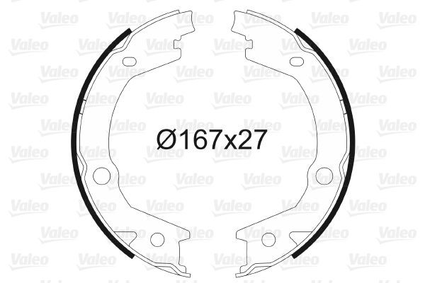 564162 VALEO Parking brake shoes FORD Rear Axle, without wheel brake cylinder