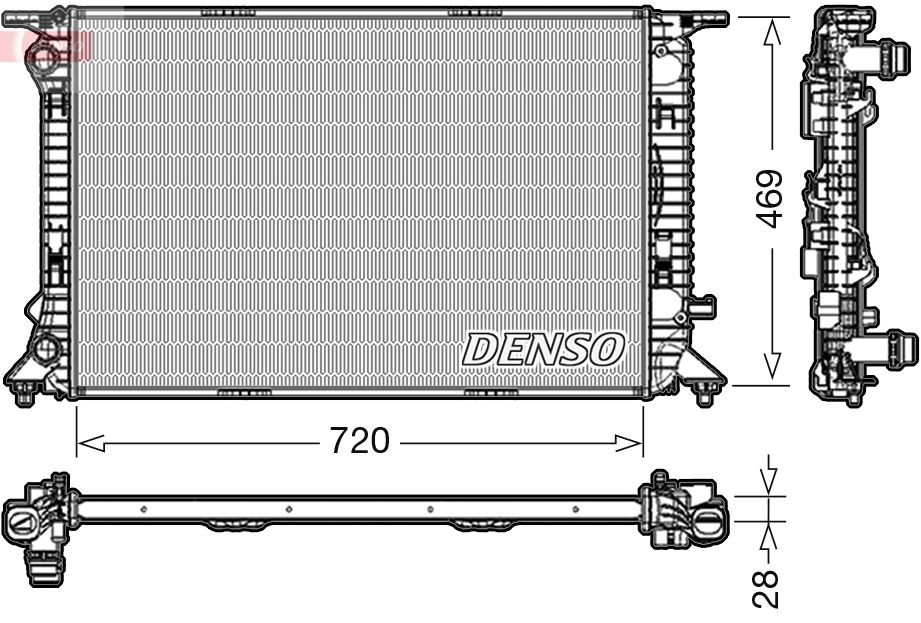 DENSO DRM02022 Engine radiator 8K0.121.251R