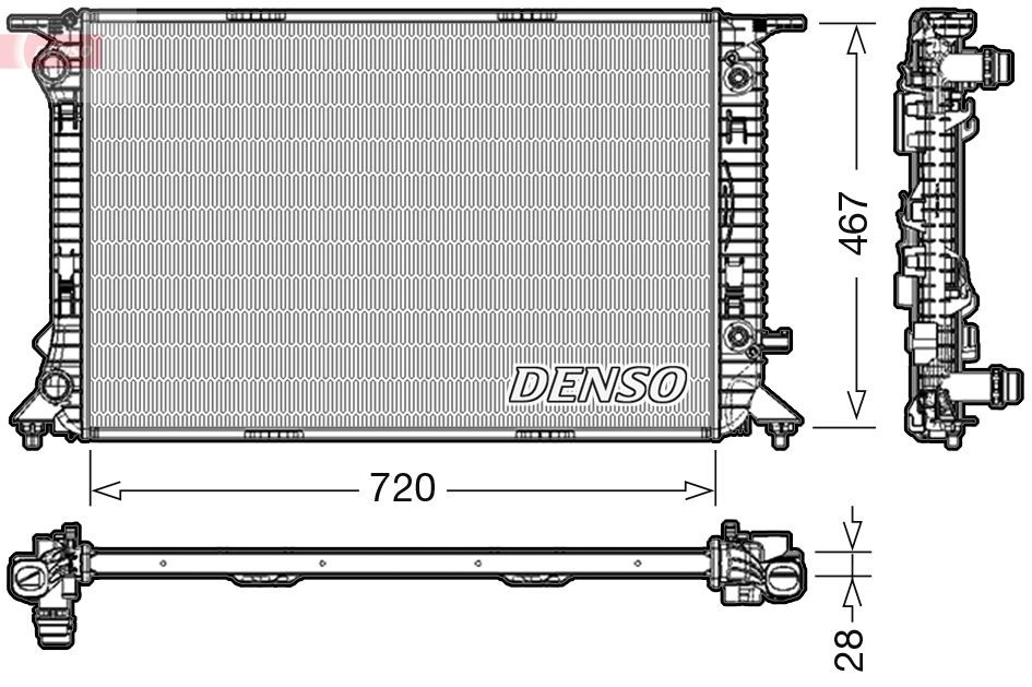 DENSO DRM02021 Engine radiator 8K0 121 251 T