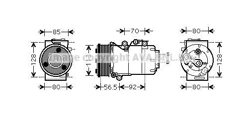 PRASCO VS16, PAG 46, R 134a Belt Pulley Ø: 113mm AC compressor FDAK497 buy