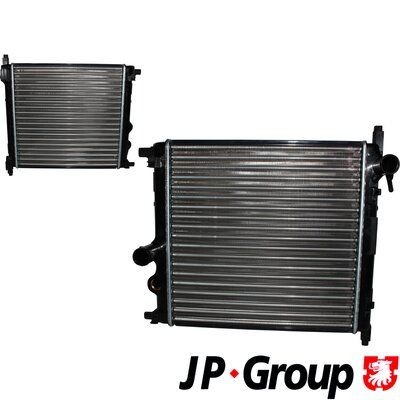 JP GROUP 1114208200 Engine radiator 355 x 359 x 16 mm, Manual Transmission