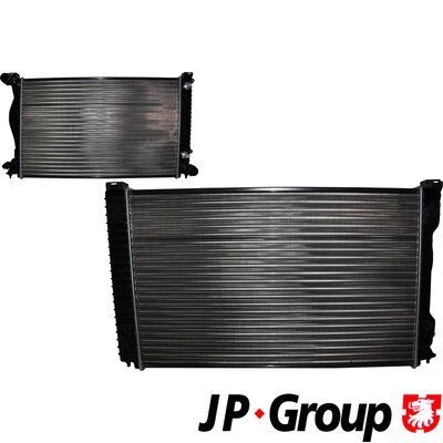 JP GROUP 1114208300 Engine radiator Plastic, Aluminium, for vehicles with air conditioning, 677 x 439 x 32 mm, Automatic Transmission