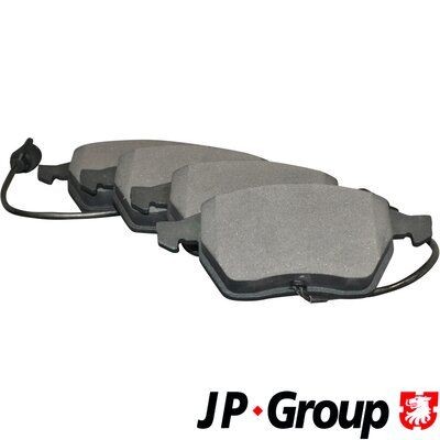 4A0698151ALT JP GROUP Front Axle, with integrated wear warning contact Height: 74,1mm, Width: 156mm, Thickness: 19,6mm Brake pads 1163602410 buy