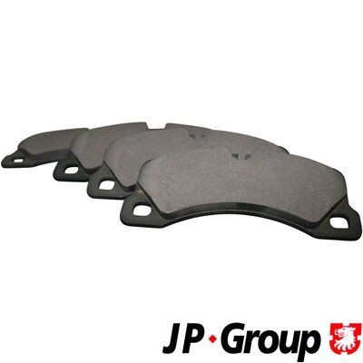 JP GROUP 1163607110 Brake pad set Front Axle, prepared for wear indicator