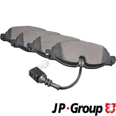 JP GROUP 1163609510 Brake pad set Front Axle, incl. wear warning contact