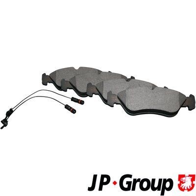 JP GROUP 1163705510 Brake pad set Rear Axle, prepared for wear indicator