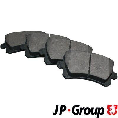 JP GROUP 1163706610 Brake pad set Rear Axle, prepared for wear indicator