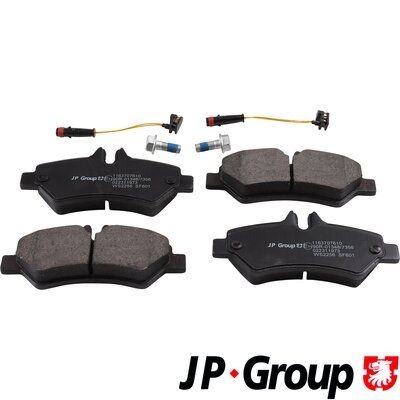 JP GROUP 1163707619 Disc pads Rear Axle, incl. wear warning contact