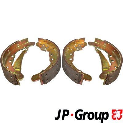 JP GROUP 1163900810 Brake Shoe Set Rear Axle, 230 x 40 mm, with lever