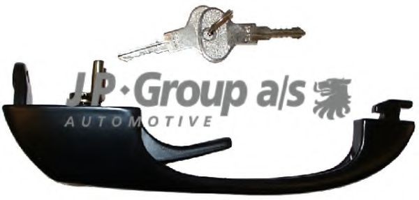 JP GROUP Left Front, Right Front, with lock barrel, with key, black, CLASSIC Door Handle 1187100200 buy