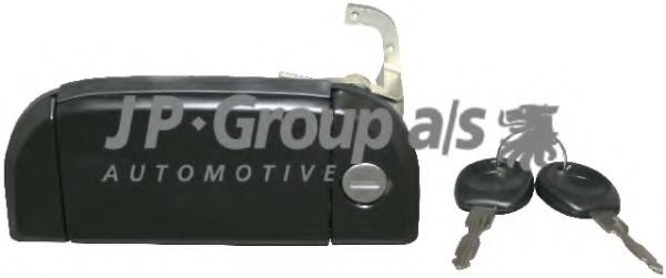 JP GROUP 1187102170 Door Handle Left Front, with lock barrel, with key, black