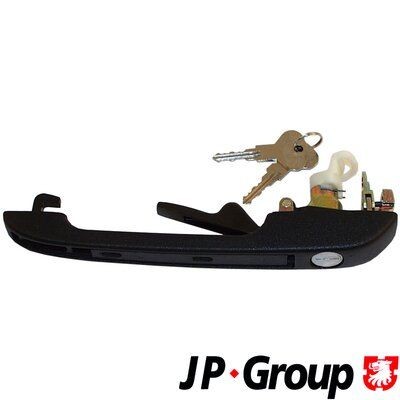 JP GROUP 1187102280 Door Handle Right Front, with lock barrel, with key, black