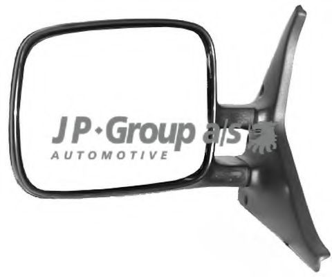 1189103370 JP GROUP Side mirror AUDI Left, black, with mirror glass, Complete Mirror, Plan, for left-hand drive vehicles