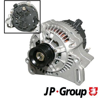 JP GROUP 1190100500 Alternator 14V, 90A, D+ W Plug 25, M8 B+, 0025, Ø 47 mm
