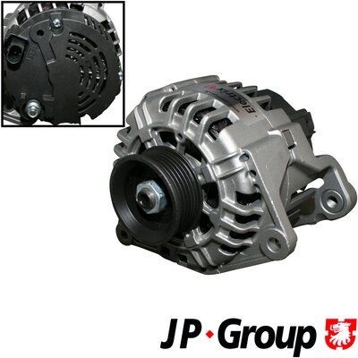 JP GROUP 1190103900 Alternator 14V, 120A, 2/DFM, li 60, Ø 65 mm