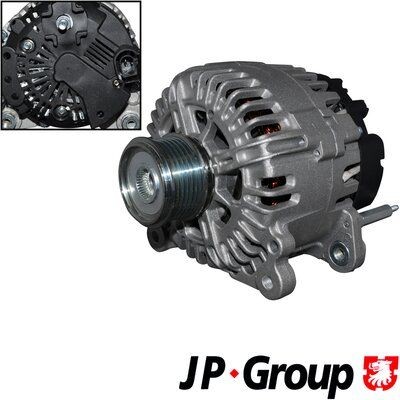JP GROUP 1190104200 Alternator 14V, 140A, L-DFM, M8 B+, 0121, Ø 56 mm