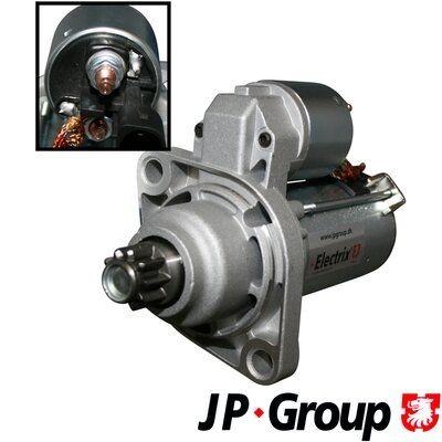 JP GROUP 1190303900 Starter motor 12V, 1,1kW, Number of Teeth: 10