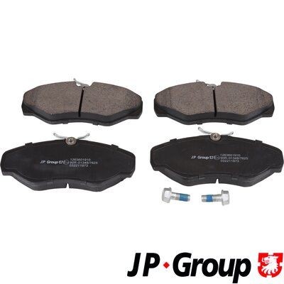 JP GROUP 1263601910 Brake pad set Front Axle, excl. wear warning contact