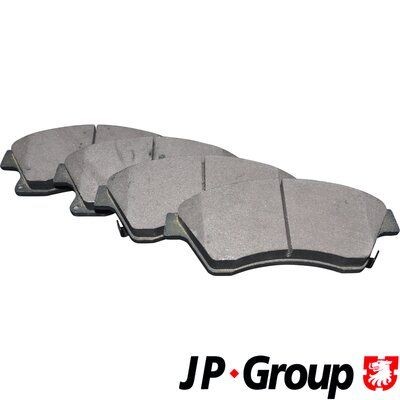 JP GROUP 1263602510 Brake pad set Front Axle, with acoustic wear warning