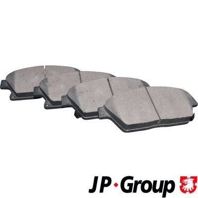JP GROUP 1263602610 Brake pad set Front Axle, with acoustic wear warning