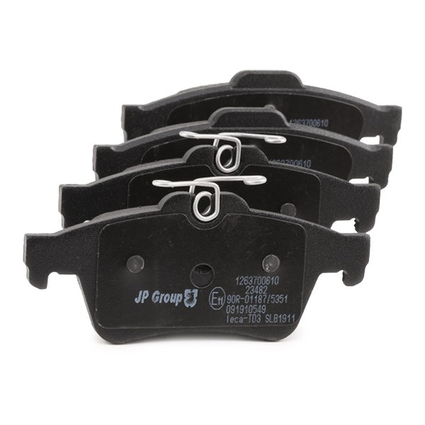 1263700610 Set of brake pads 1263700619 JP GROUP Rear Axle, excl. wear warning contact