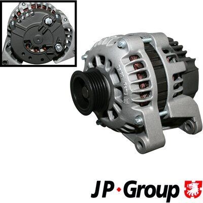 JP GROUP 1290101500 Alternator 12V, 70A, M8, 0230, Ø 52 mm