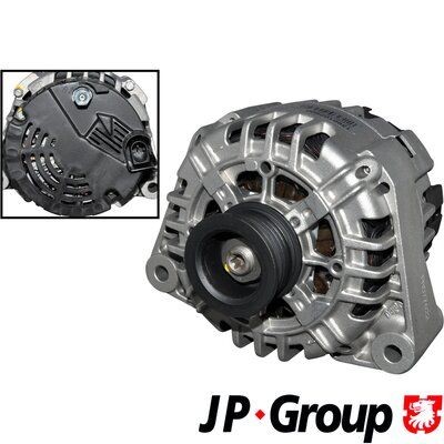JP GROUP 1390102900 Alternator 14V, 120A, L-DFM, M8 B+, 0121, Ø 49 mm