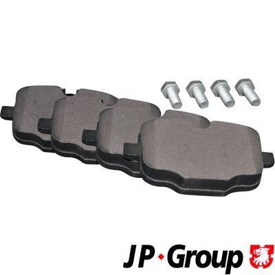 JP GROUP 1463701710 Brake pad set Rear Axle, prepared for wear indicator