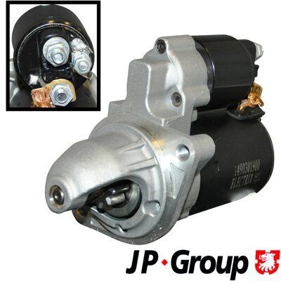 JP GROUP 1490301900 Starter motor 12V, 1,2kW, Number of Teeth: 9