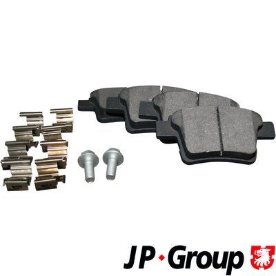 1563700519 JP GROUP Rear Axle, excl. wear warning contact Height: 50,4mm, Width: 102mm, Thickness: 16,3mm Brake pads 1563700510 buy
