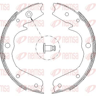 REMSA 4709.00 Handbrake shoes Rear Axle, without lever